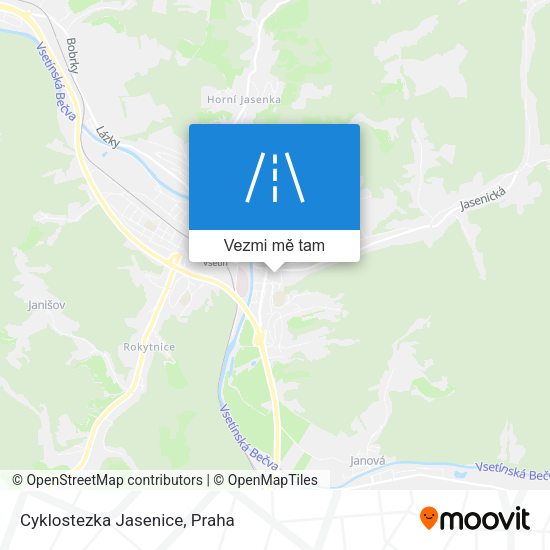 Cyklostezka Jasenice mapa