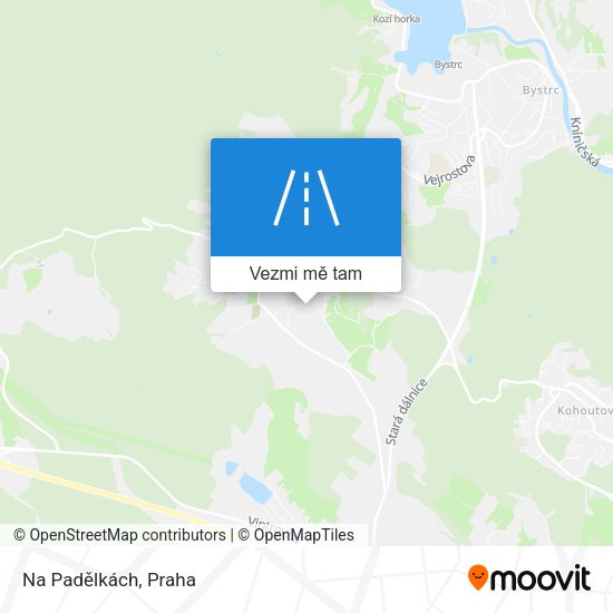 Na Padělkách mapa