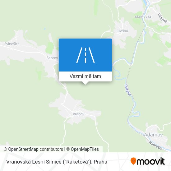 Vranovská Lesní Silnice ("Raketová") mapa