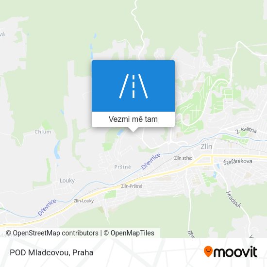 POD Mladcovou mapa