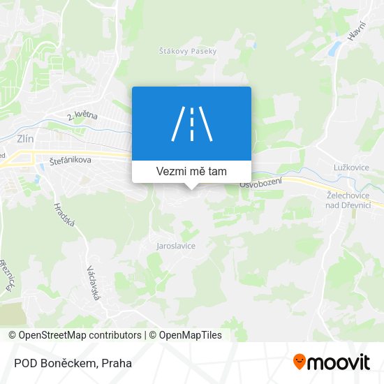 POD Boněckem mapa