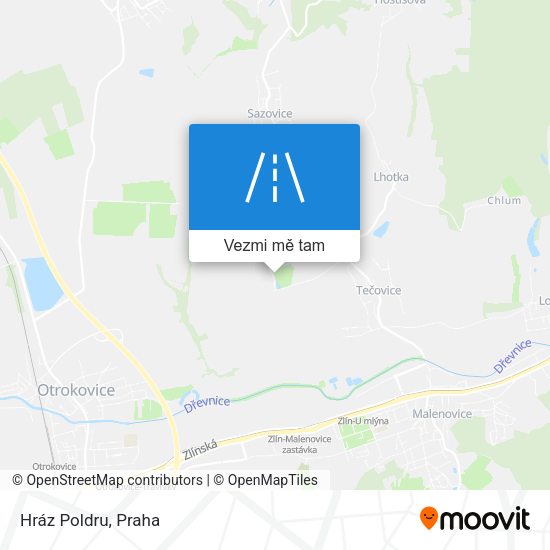 Hráz Poldru mapa