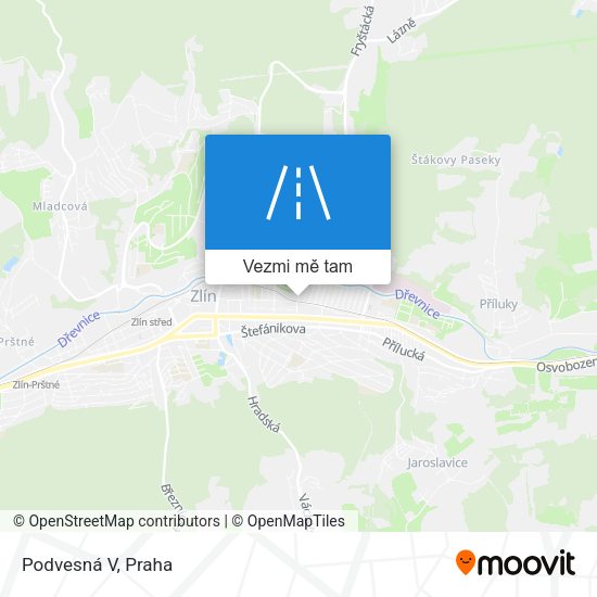 Podvesná V mapa