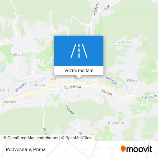 Podvesná V mapa