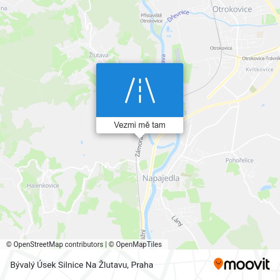 Bývalý Úsek Silnice Na Žlutavu mapa
