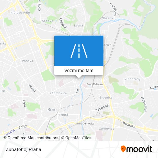 Zubatého mapa
