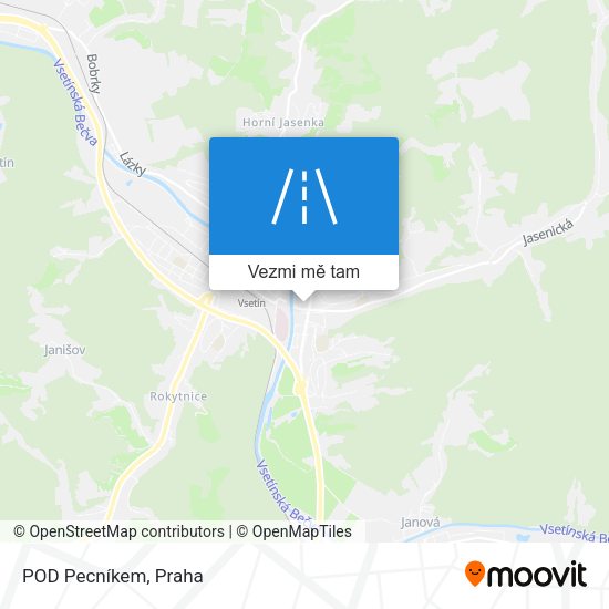 POD Pecníkem mapa