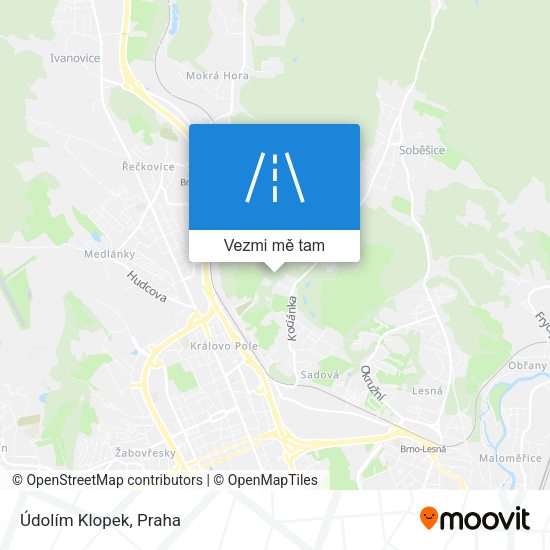 Údolím Klopek mapa