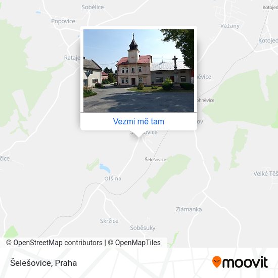 Šelešovice mapa