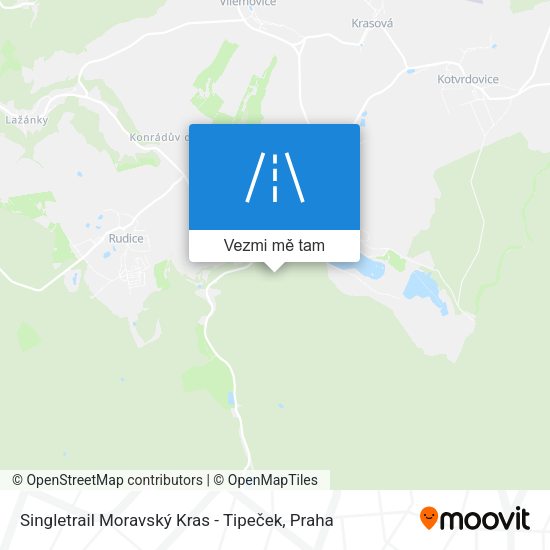 Singletrail Moravský Kras - Tipeček mapa