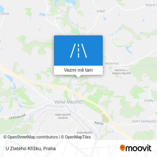 U Zlatého Křížku mapa
