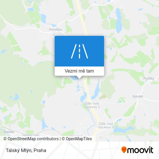 Tálský Mlýn mapa