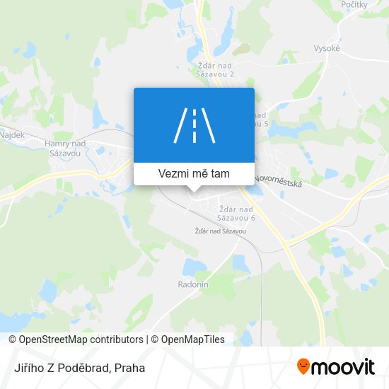 Jiřího Z Poděbrad mapa