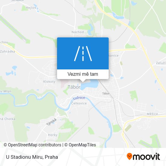U Stadionu Míru mapa