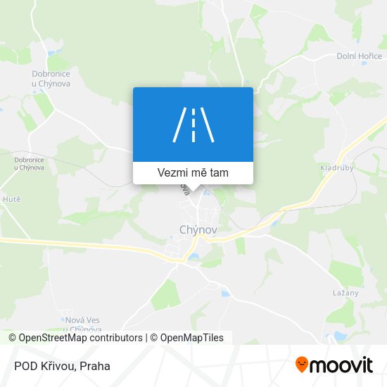 POD Křivou mapa