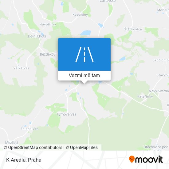 K Areálu mapa