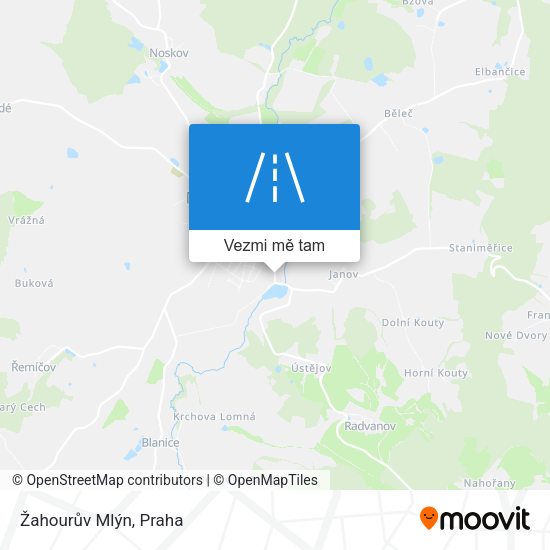 Žahourův Mlýn mapa