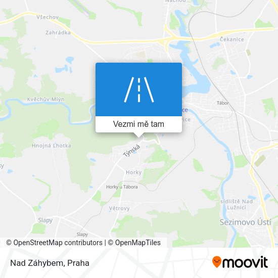 Nad Záhybem mapa
