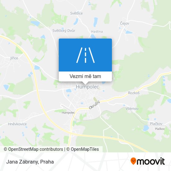 Jana Zábrany mapa