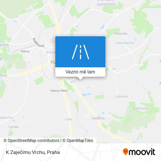 K Zaječímu Vrchu mapa