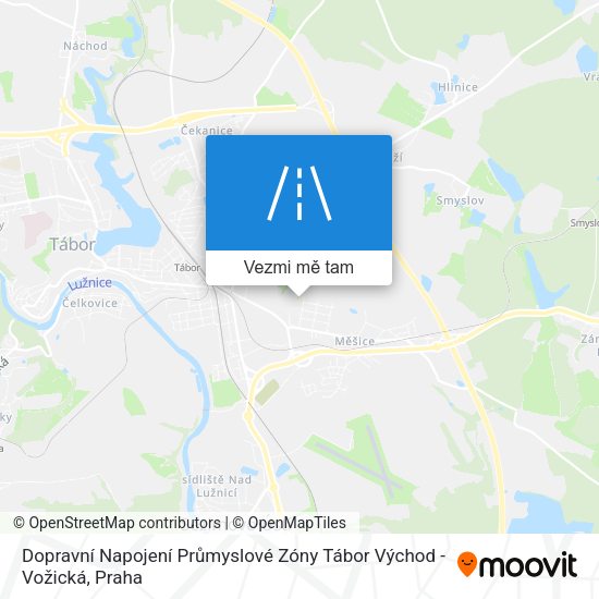 Dopravní Napojení Průmyslové Zóny Tábor Východ - Vožická mapa