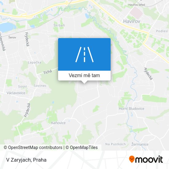 V Zaryjach mapa
