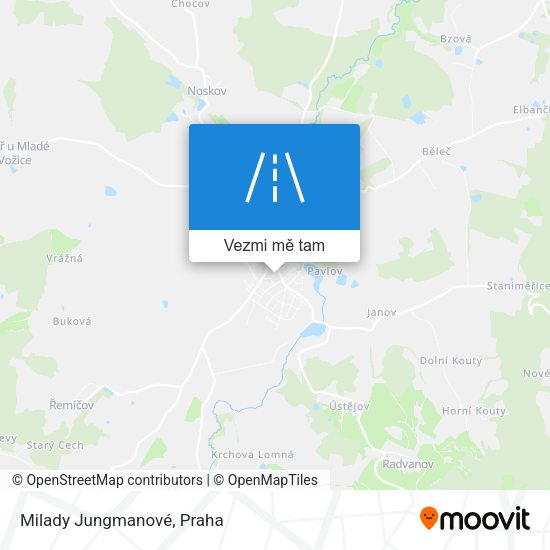 Milady Jungmanové mapa