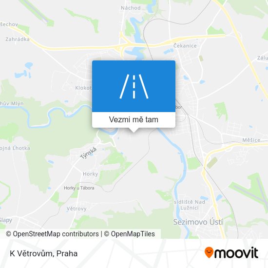 K Větrovům mapa