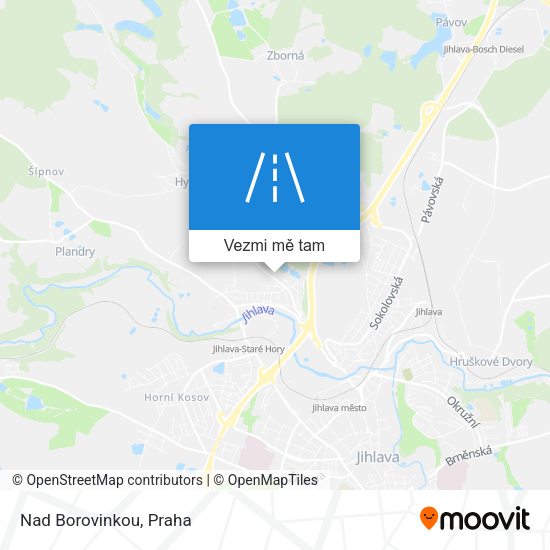 Nad Borovinkou mapa