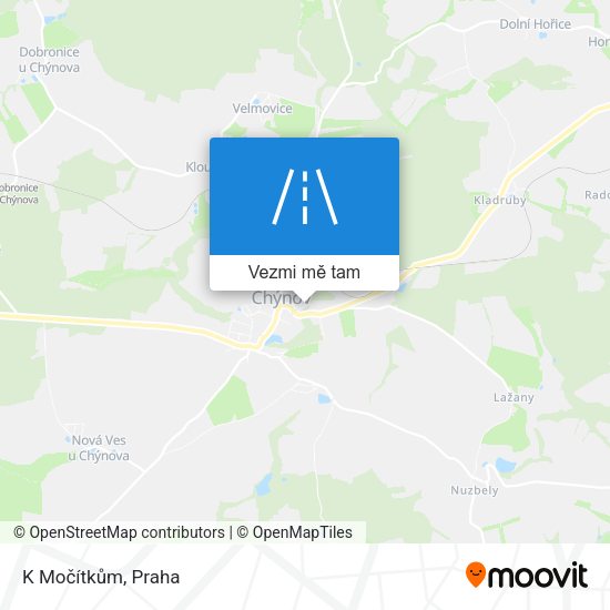 K Močítkům mapa