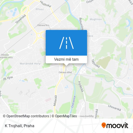 K Trojhalí mapa