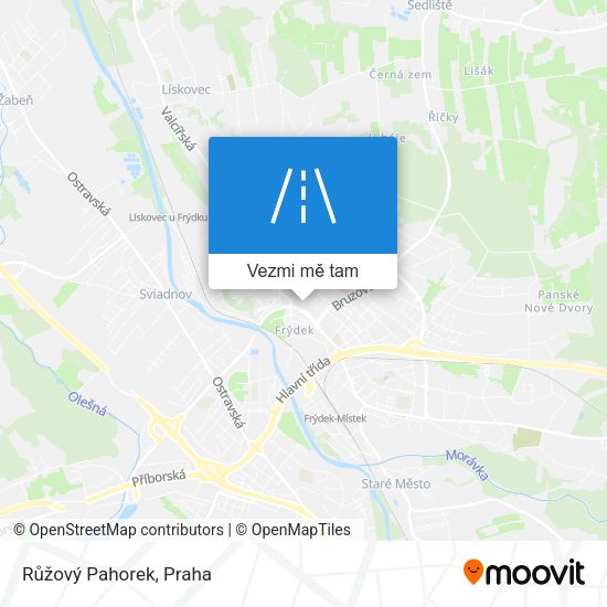 Růžový Pahorek mapa