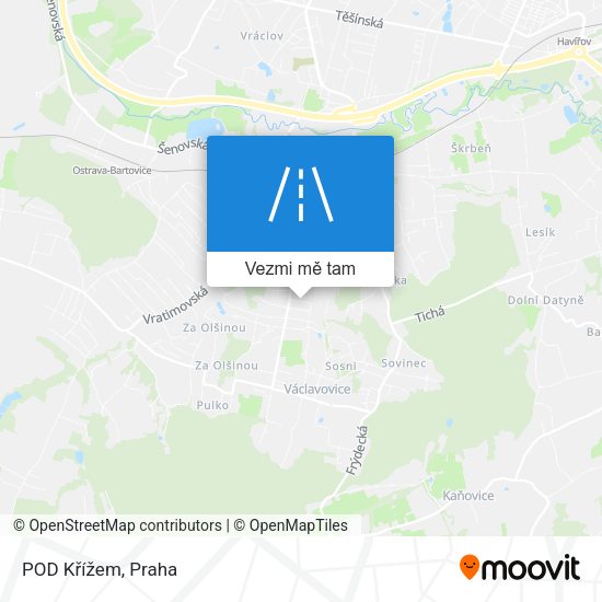 POD Křížem mapa