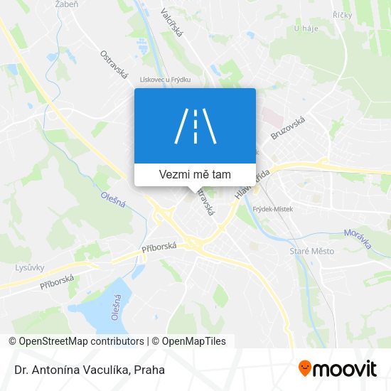 Dr. Antonína Vaculíka mapa