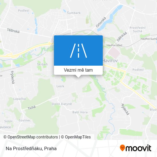 Na Prostředňáku mapa