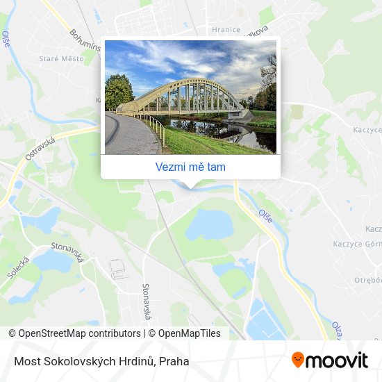 Most Sokolovských Hrdinů mapa