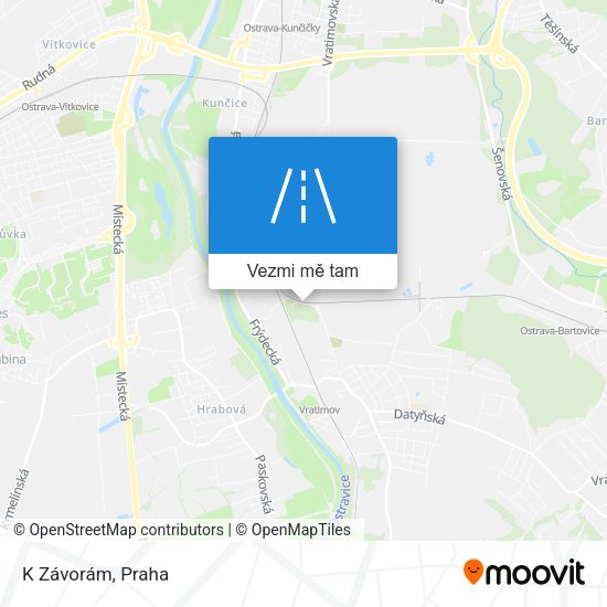 K Závorám mapa