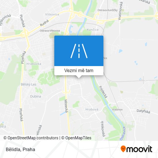 Bělidla mapa