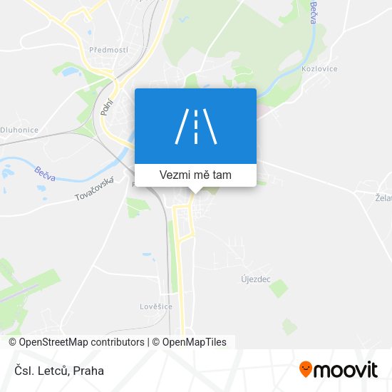 Čsl. Letců mapa