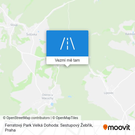 Ferratový Park Velká Dohoda: Sestupový Žebřík mapa