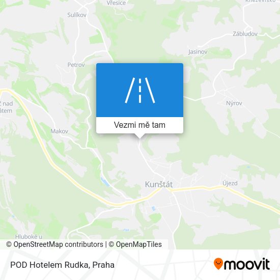POD Hotelem Rudka mapa