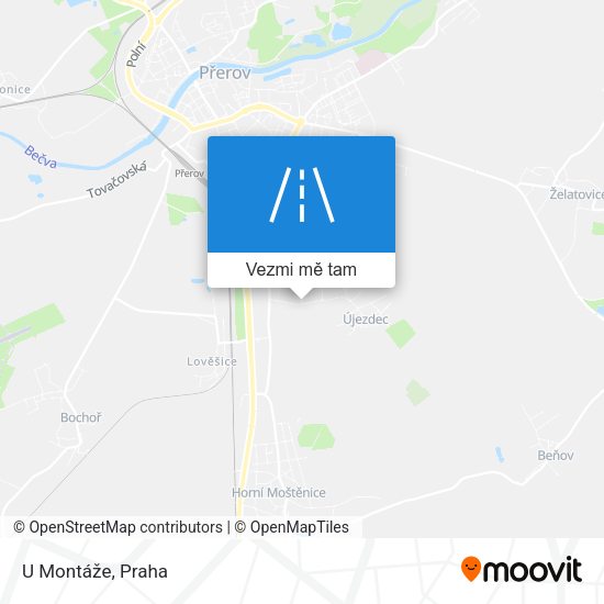 U Montáže mapa