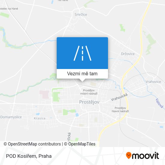 POD Kosířem mapa