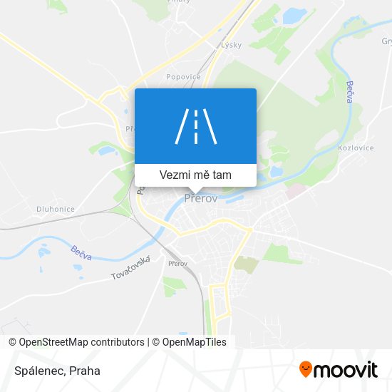 Spálenec mapa