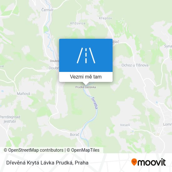 Dřevěná Krytá Lávka Prudká mapa