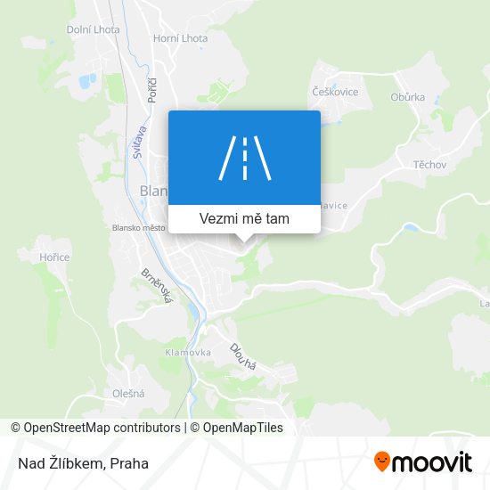 Nad Žlíbkem mapa