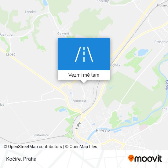 Kočíře mapa