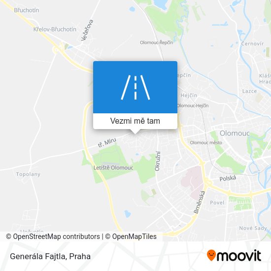 Generála Fajtla mapa