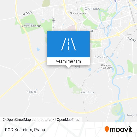 POD Kostelem mapa