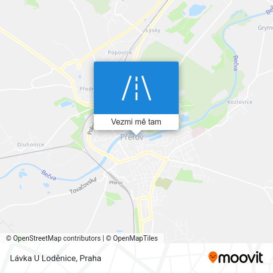 Lávka U Loděnice mapa